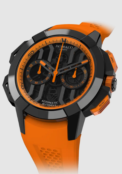(image for) Jacob & Co epic x chrono 44mm BLACK TITANIUM (ORANGE) EC430.21.AB.AA.A Replica watch